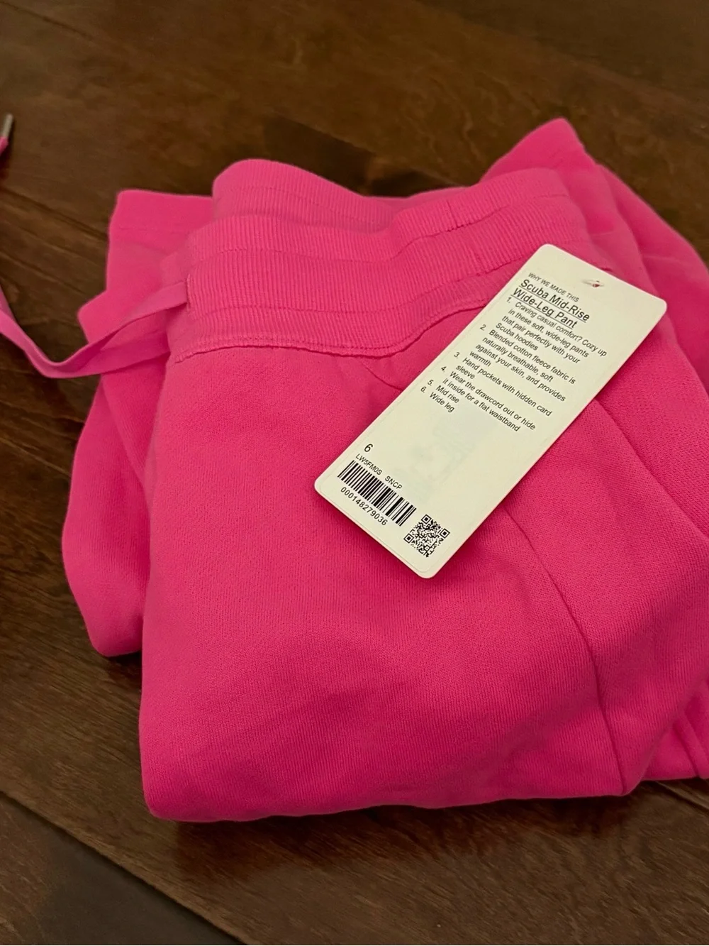 NWT Lululemon Scuba Mid-Rise Wide-Leg Pant Sonic Pink size 6